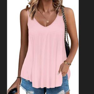 Zeagoo Women Flowy Tank Tops Casual Summer Tops Sexy Tank Tops Spaghetti Strap V